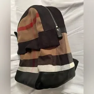 Burberry Jute Calfskin Mega Check Unisex Backpack - NWOT Burberry Jute Calfskin Mega Check Unisex | Mercari main image 4